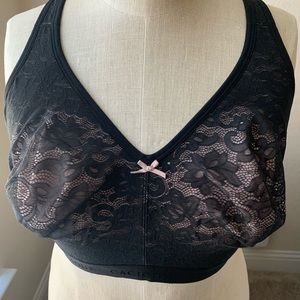 Lane Bryant Cacique Lace/Cotton unlined no wire wireless 44DD